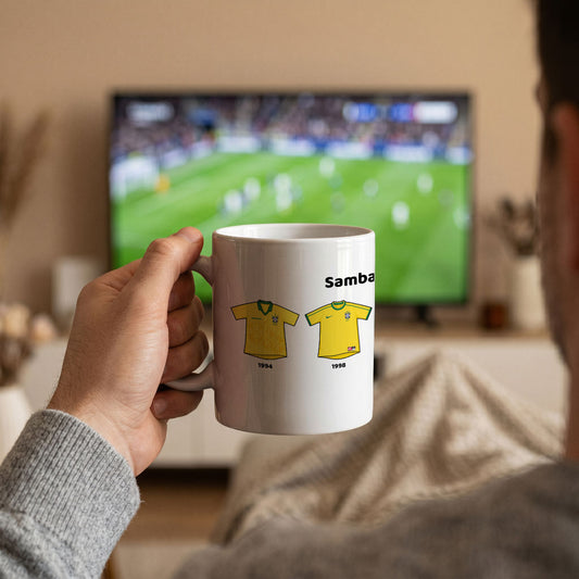 The History Of Brazil World Cup Kits MUG