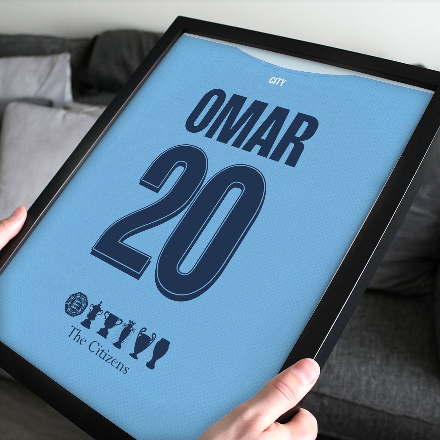 Customized Man City 26/27 Home Kit Framed Poster