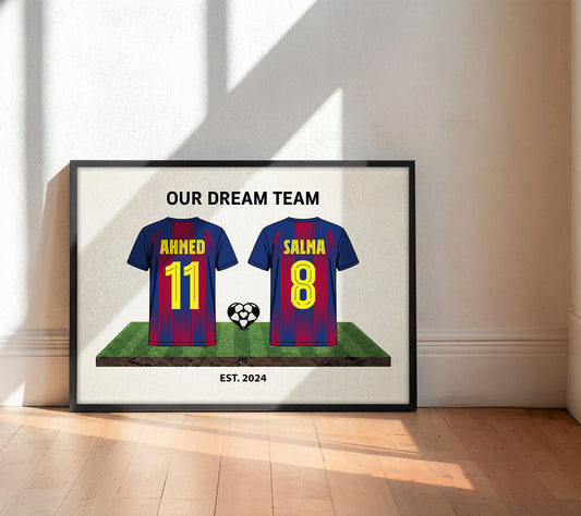 Personalized Barcelona Couple's Dream Team Kit