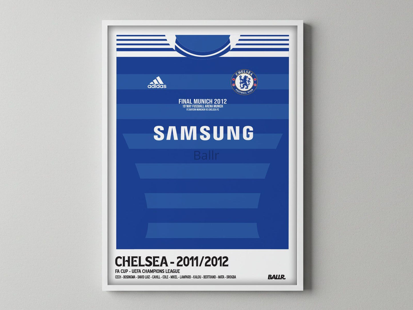 Chelsea UCL Final Front Kit Front ( Framed Poster )
