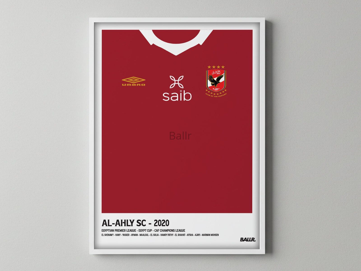 Al Ahly el Qadya CAF Final Front Kit ( Framed Poster )