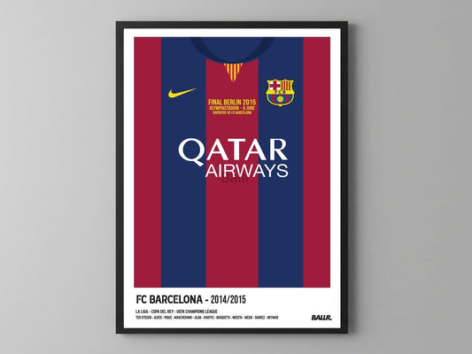 Barcelona 14/15 UCL Final Front Kit ( Framed Poster )
