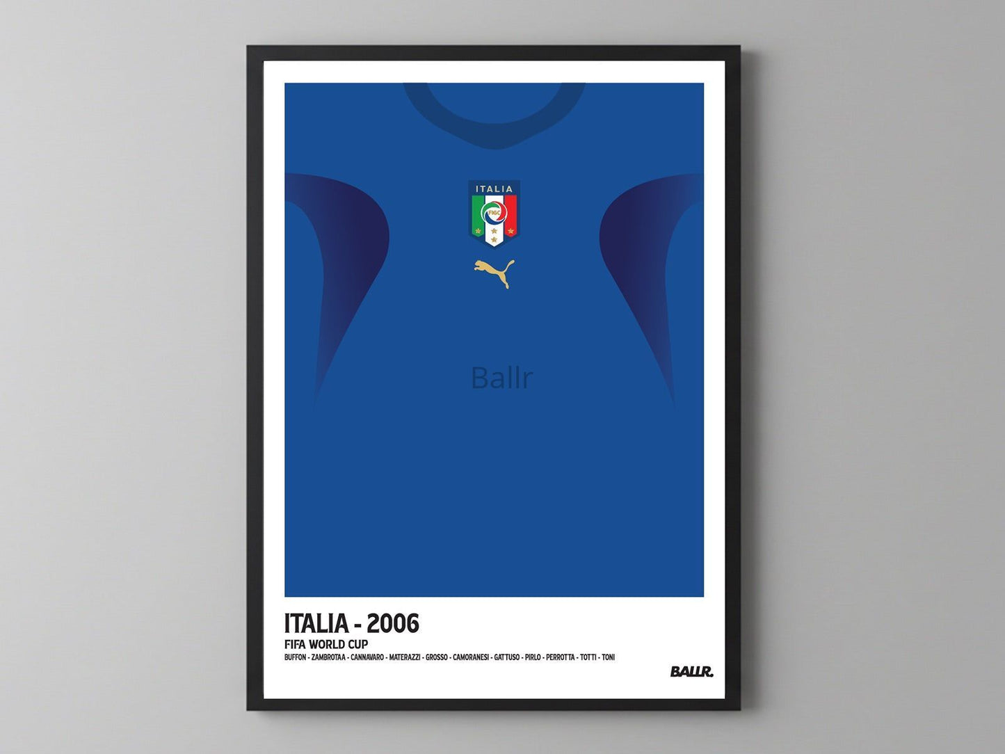 Italia 2006 WC Final Front Kit ( Framed Poster )