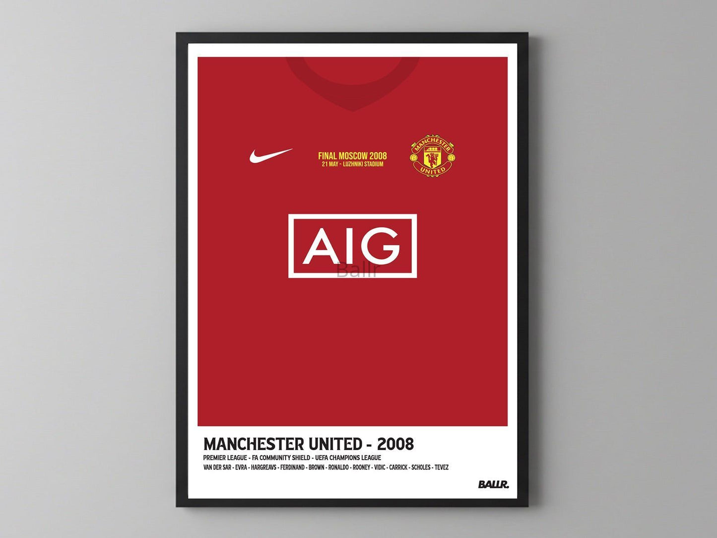 Manchester United UCL Final 07/08 ( Framed Poster )