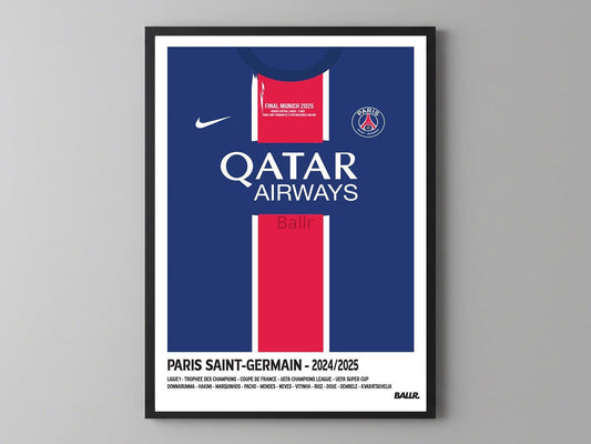 PSG UCL Champions Front Kit ( Framed Poster )
