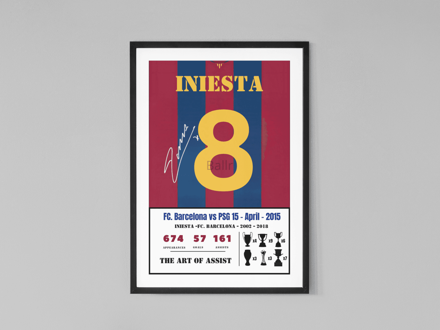 Andres Iniesta iconic assist vs PSG 2015 Kit