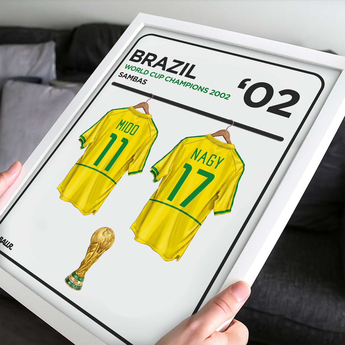 Brazil 2002 Personalised Locker Room World Cup Kit