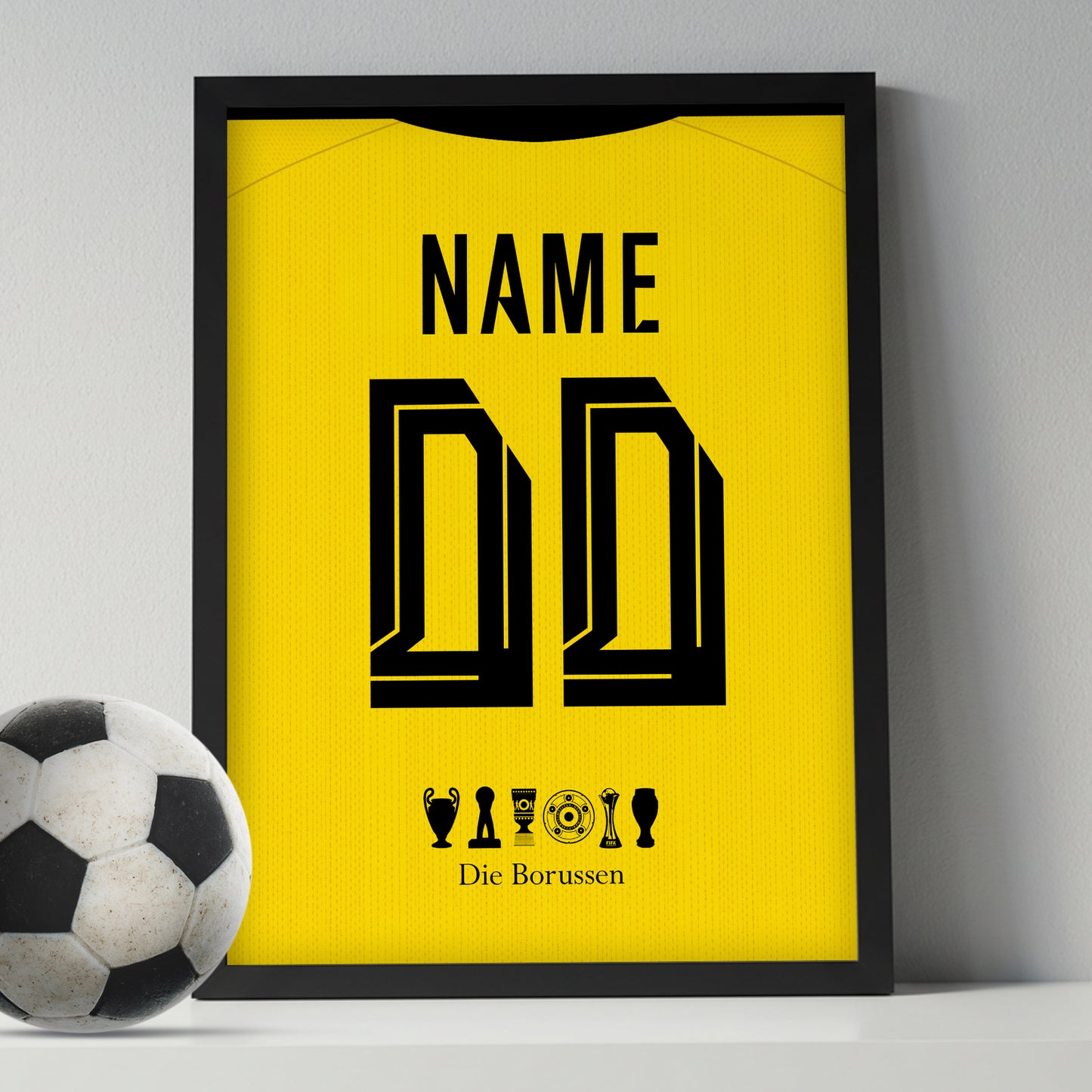 Customized Broussia Dortmund 26/27 Home Kit Framed Poster