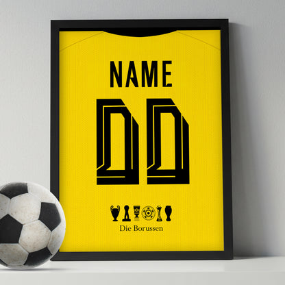 Customized Broussia Dortmund 26/27 Home Kit Framed Poster
