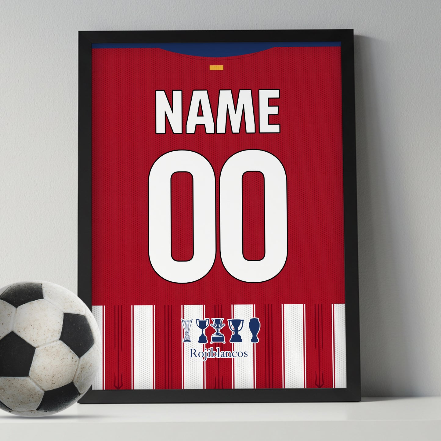 Customized Atletico Madrid 26/27 Home Kit Framed Poster