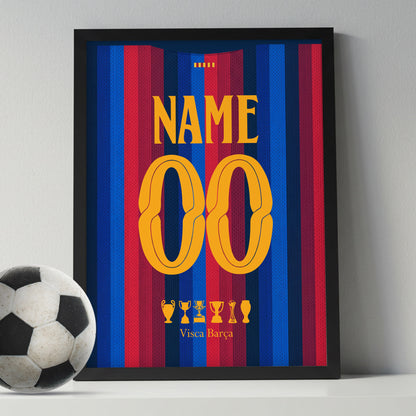 Customized FC Barcelona 26/27 Home Kit Framed Poster