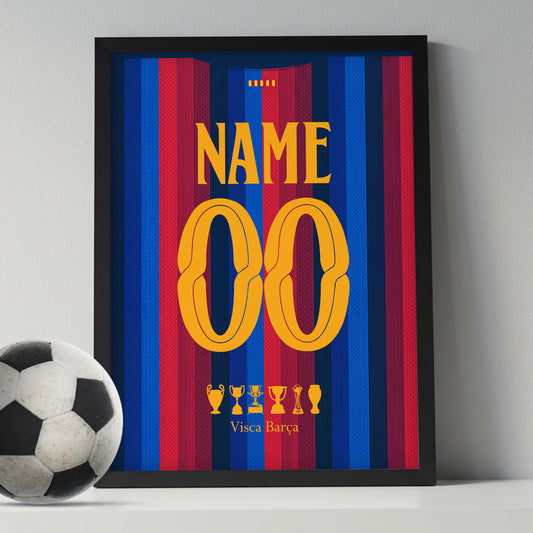 Customized FC Barcelona 26/27 Home Kit Framed Poster