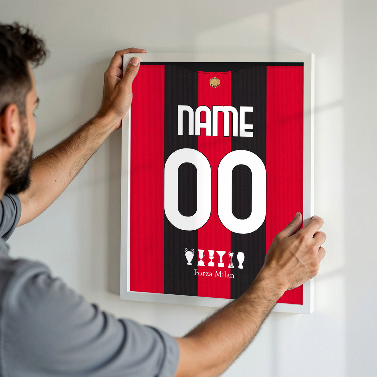 Customized Ac Milan 26/27 Home Kit Framed Poster