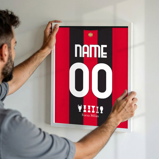 Customized Ac Milan 26/27 Home Kit Framed Poster