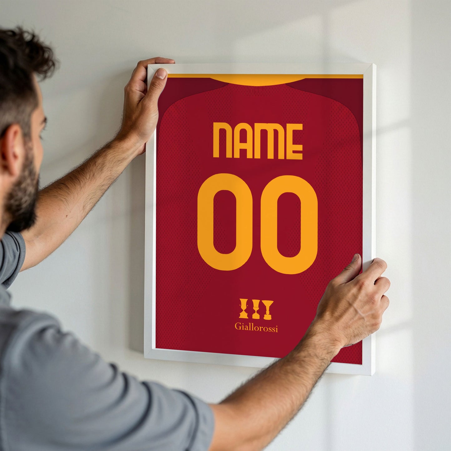Customized Roma 26/27 Home Kit Framed Poster