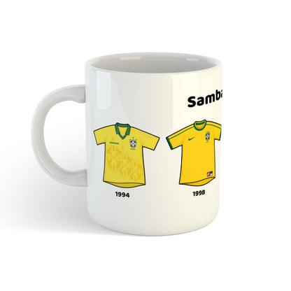 The History Of Brazil World Cup Kits MUG