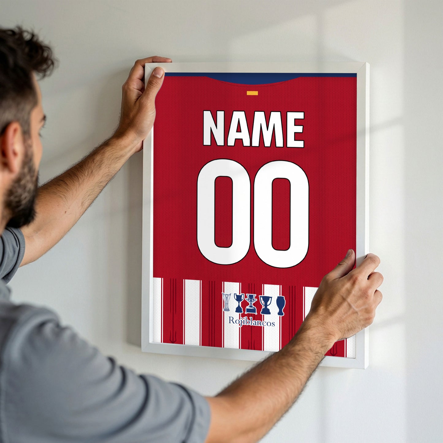 Customized Atletico Madrid 26/27 Home Kit Framed Poster
