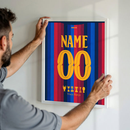 Customized FC Barcelona 26/27 Home Kit Framed Poster