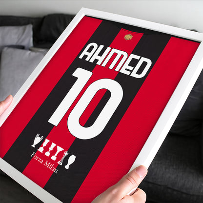 Customized Ac Milan 26/27 Home Kit Framed Poster