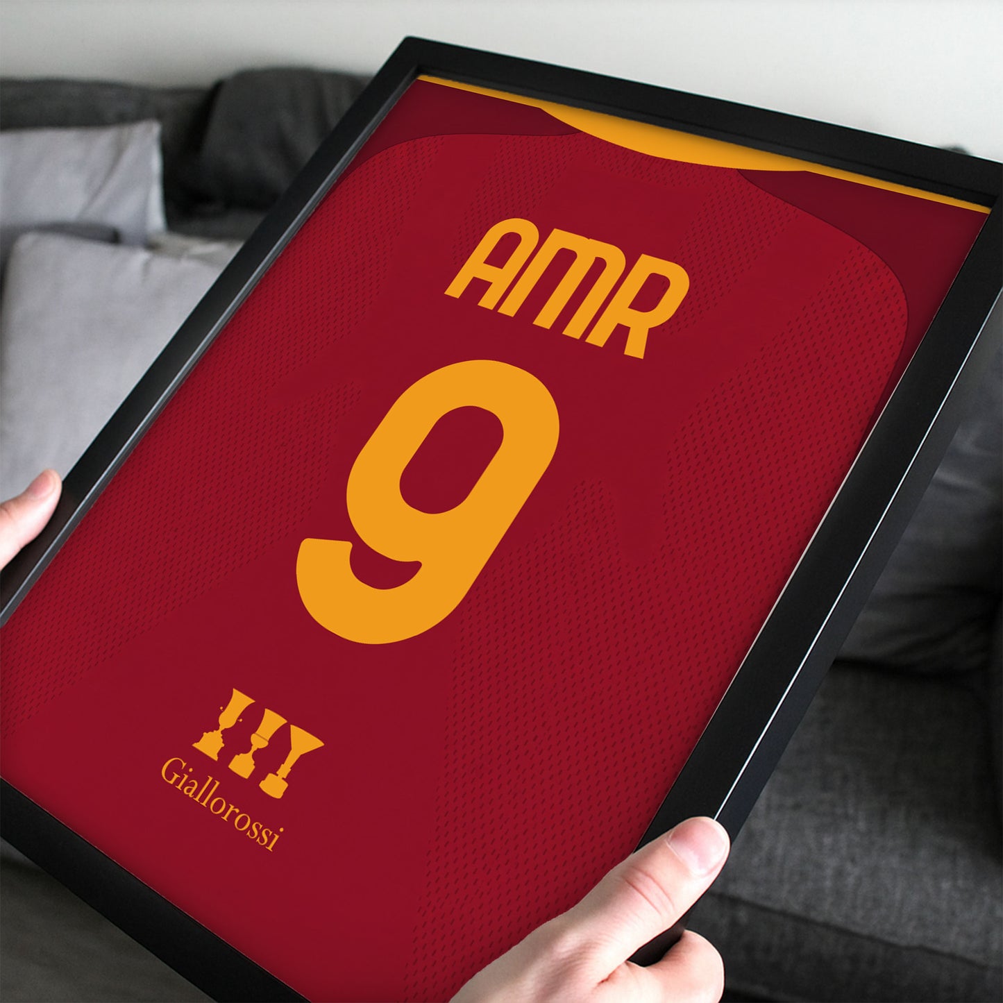 Customized Roma 26/27 Home Kit Framed Poster