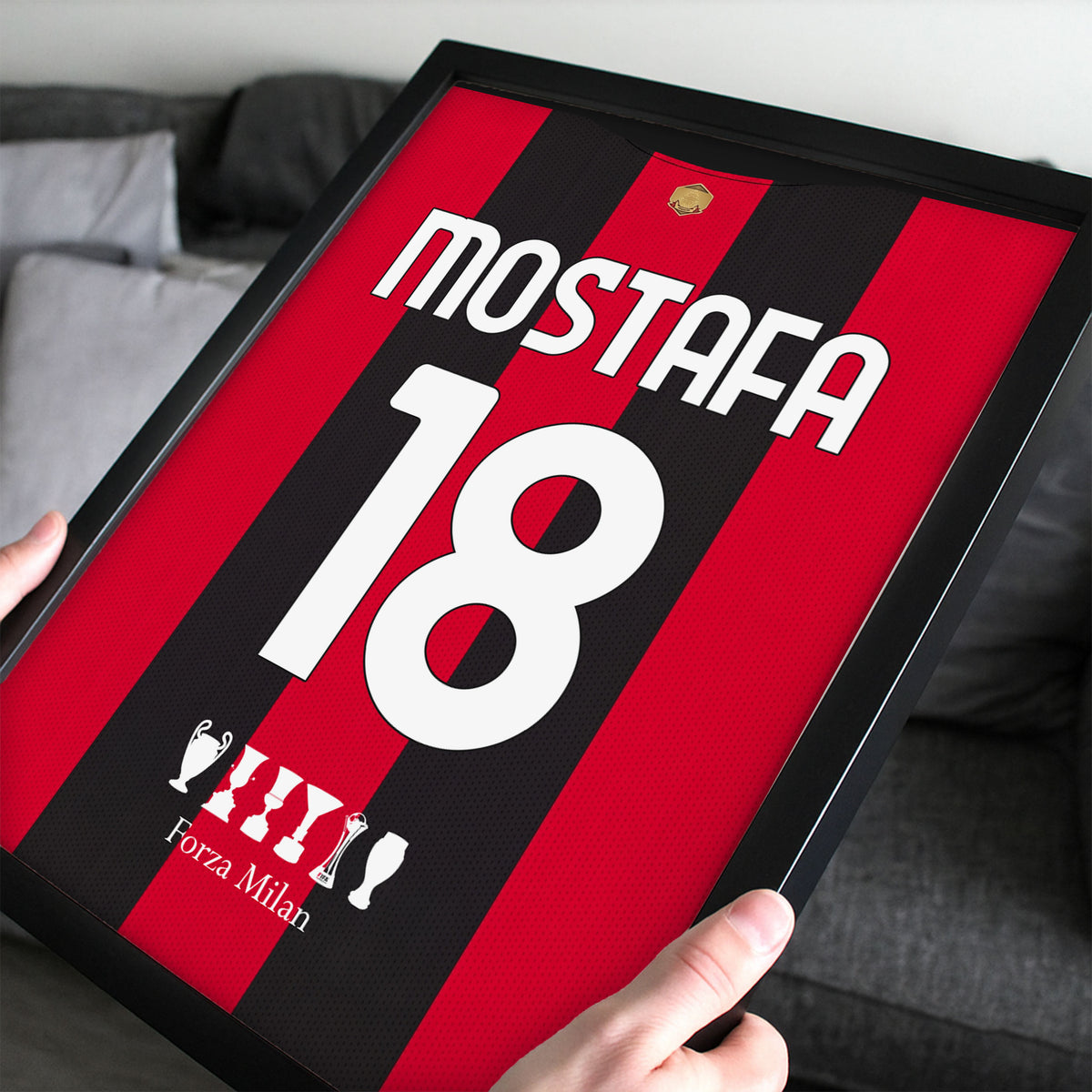 Customized Ac Milan 26/27 Home Kit Framed Poster