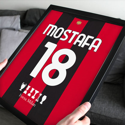 Customized Ac Milan 26/27 Home Kit Framed Poster