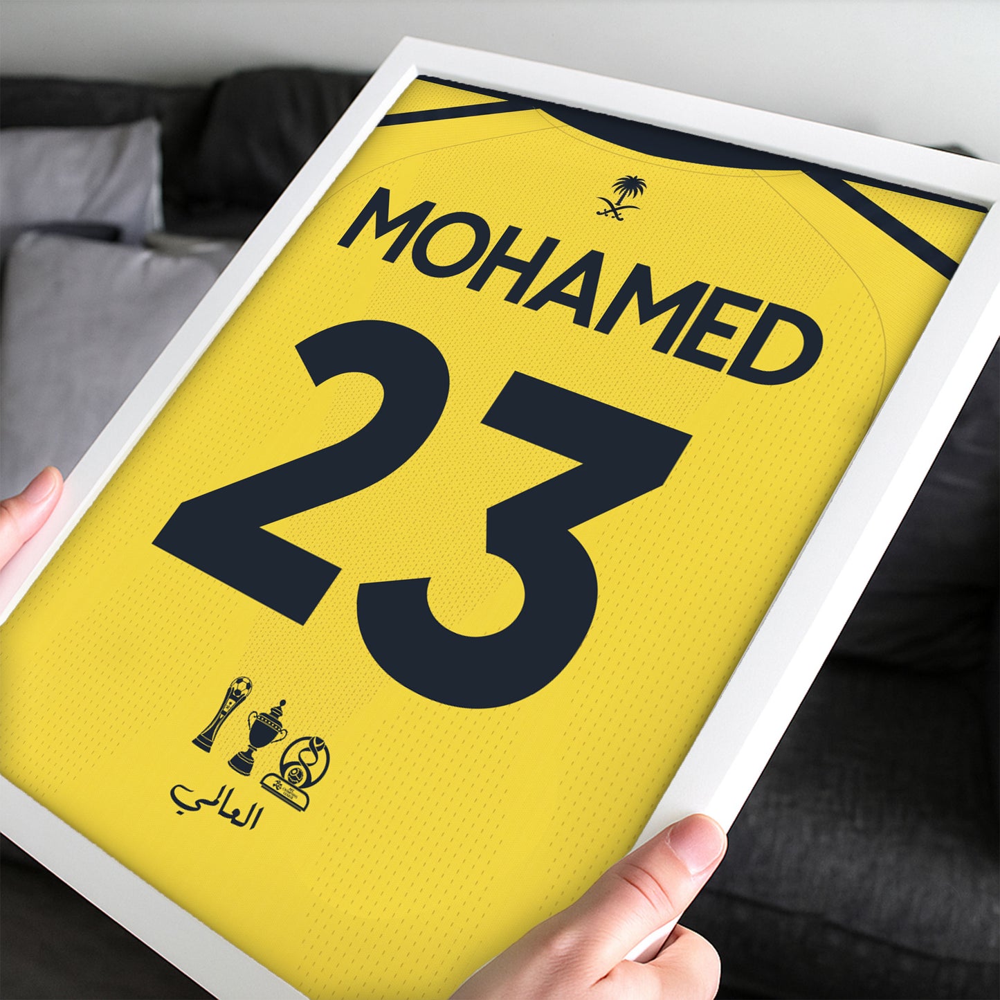 Customized El Nasr Saudi 26/27 Home Kit Framed Poster