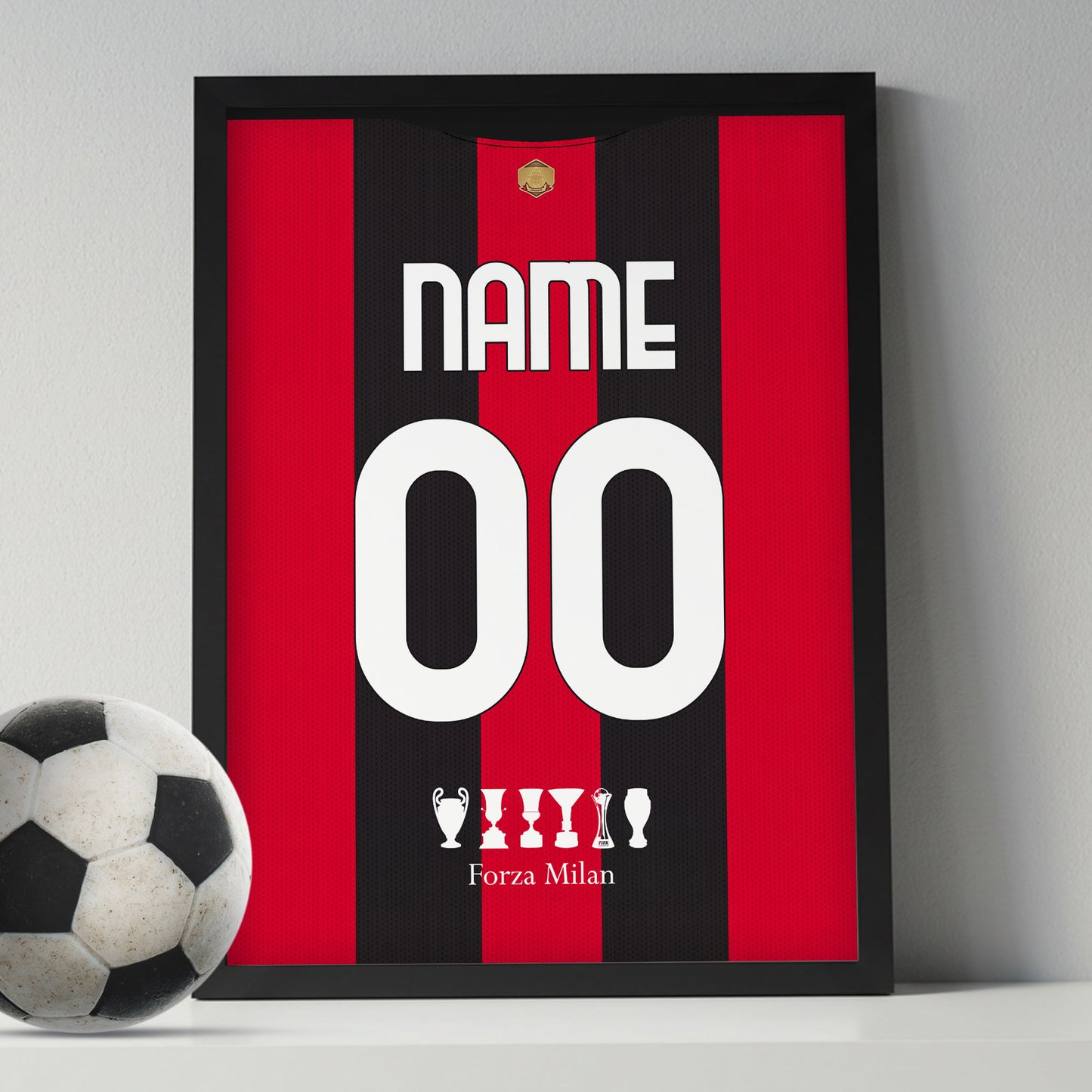 Customized Ac Milan 26/27 Home Kit Framed Poster