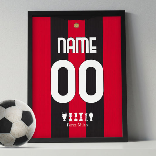 Customized Ac Milan 26/27 Home Kit Framed Poster