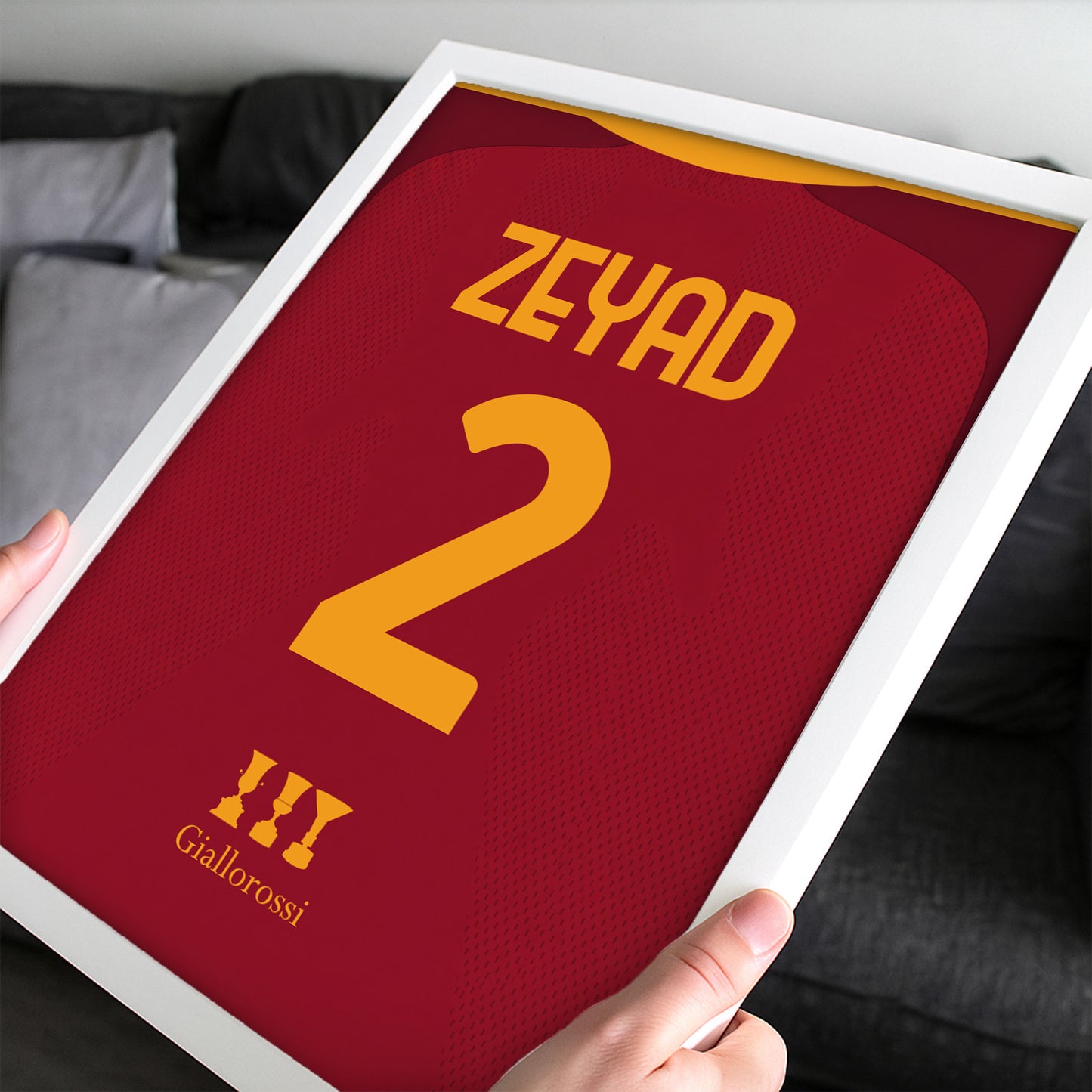Customized Roma 26/27 Home Kit Framed Poster