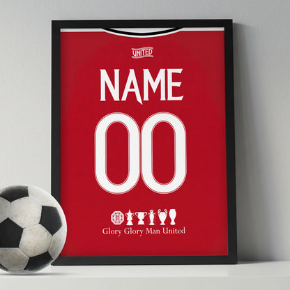 Customized Man.United 26/27 Home Kit Framed Poster