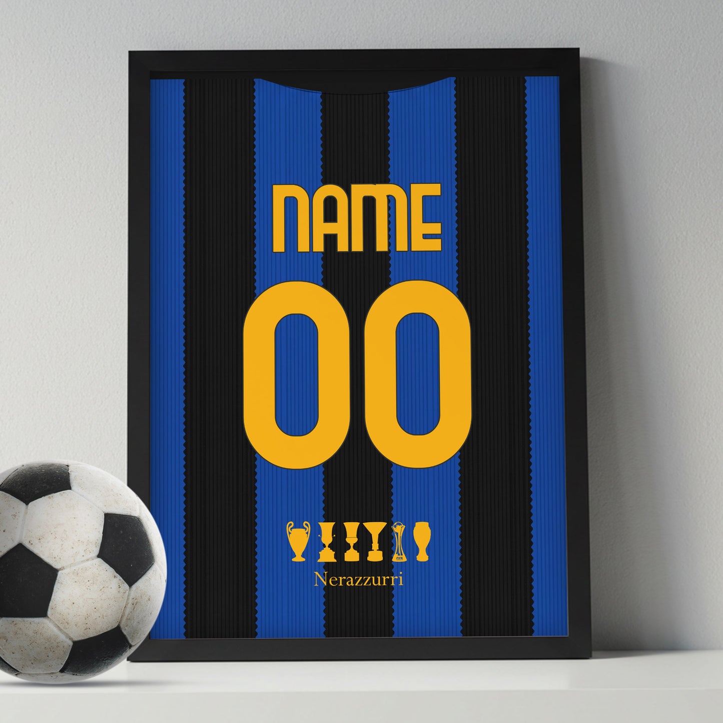 Customized Inter Milan 26/27 Home Kit Framed Poster