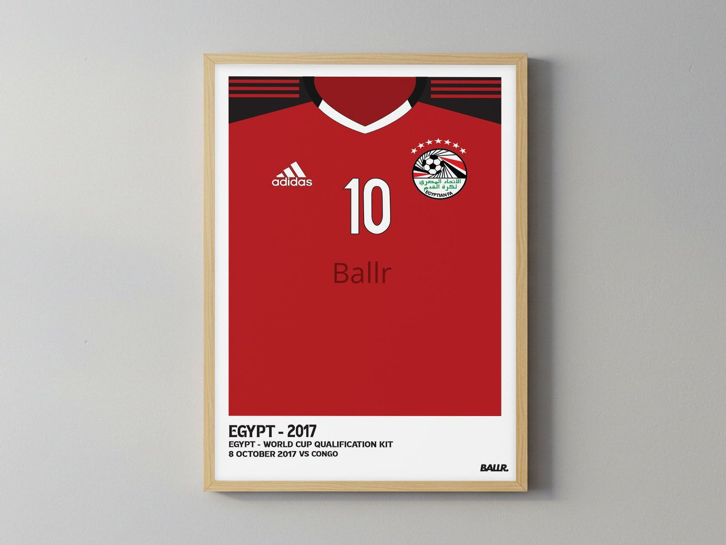 Mo Salah World Cup Qualification Goal Front Kit ( Framed Poster )
