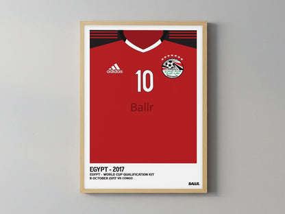 Mo Salah World Cup Qualification Goal Front Kit ( Framed Poster )