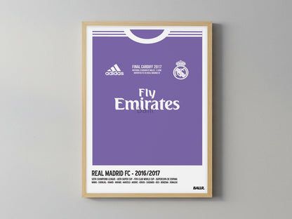Real Madrid 16/17 UCL Final Front Kit ( Framed Poster )