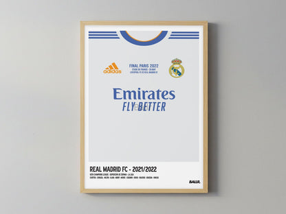 Real Madrid UCL 21/22 Iconic Tournament Front Kit ( Framed Poster )