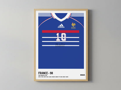 Zizou's Iconic France Kit WC1998 ( Framed Poster )