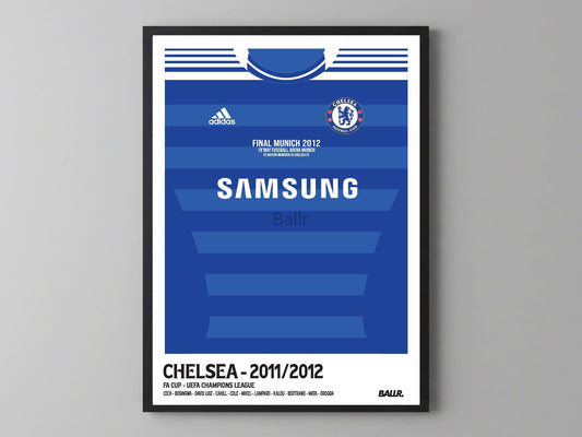 Chelsea UCL Final Front Kit Front ( Framed Poster )