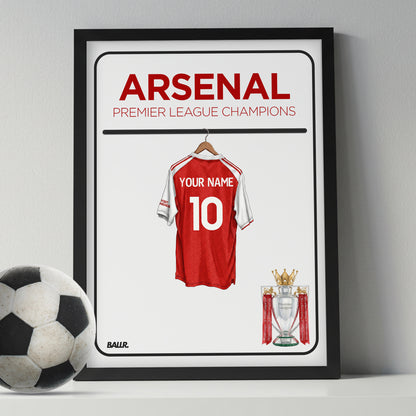 Personalised Arsenal 25/26 Champions Locker Room