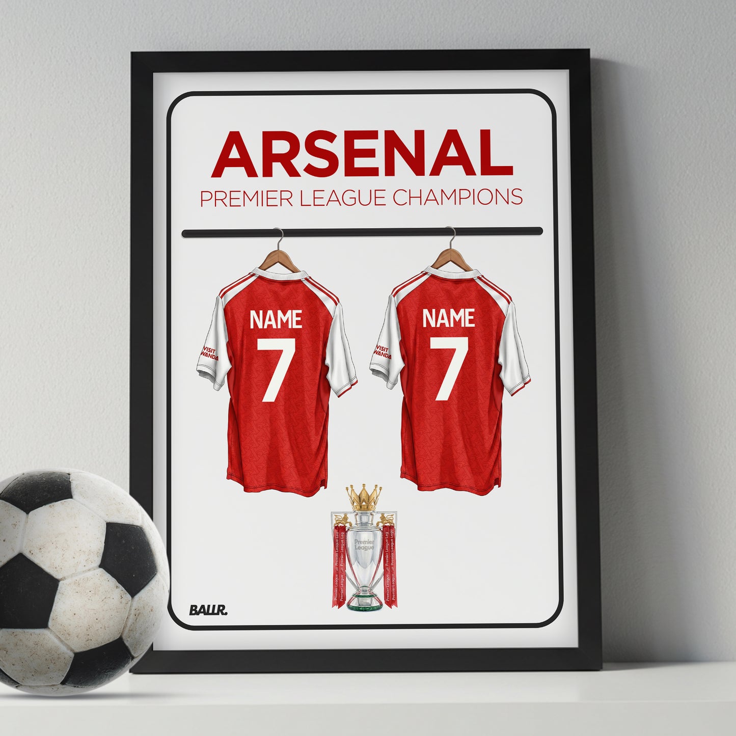 Personalised Arsenal 25/26 Champions Locker Room 2 Kits