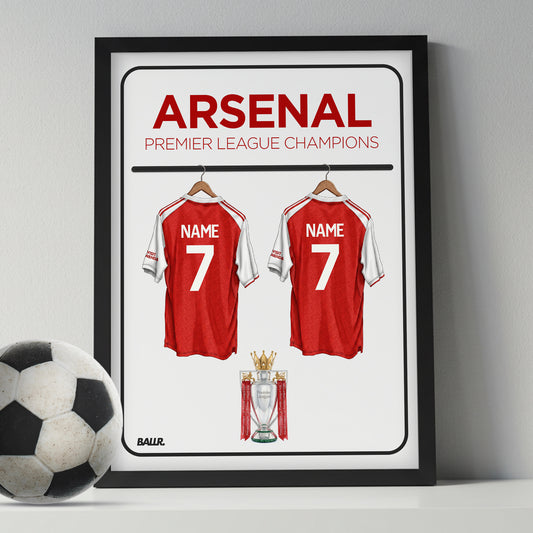 Personalised Arsenal 25/26 Champions Locker Room 2 Kits