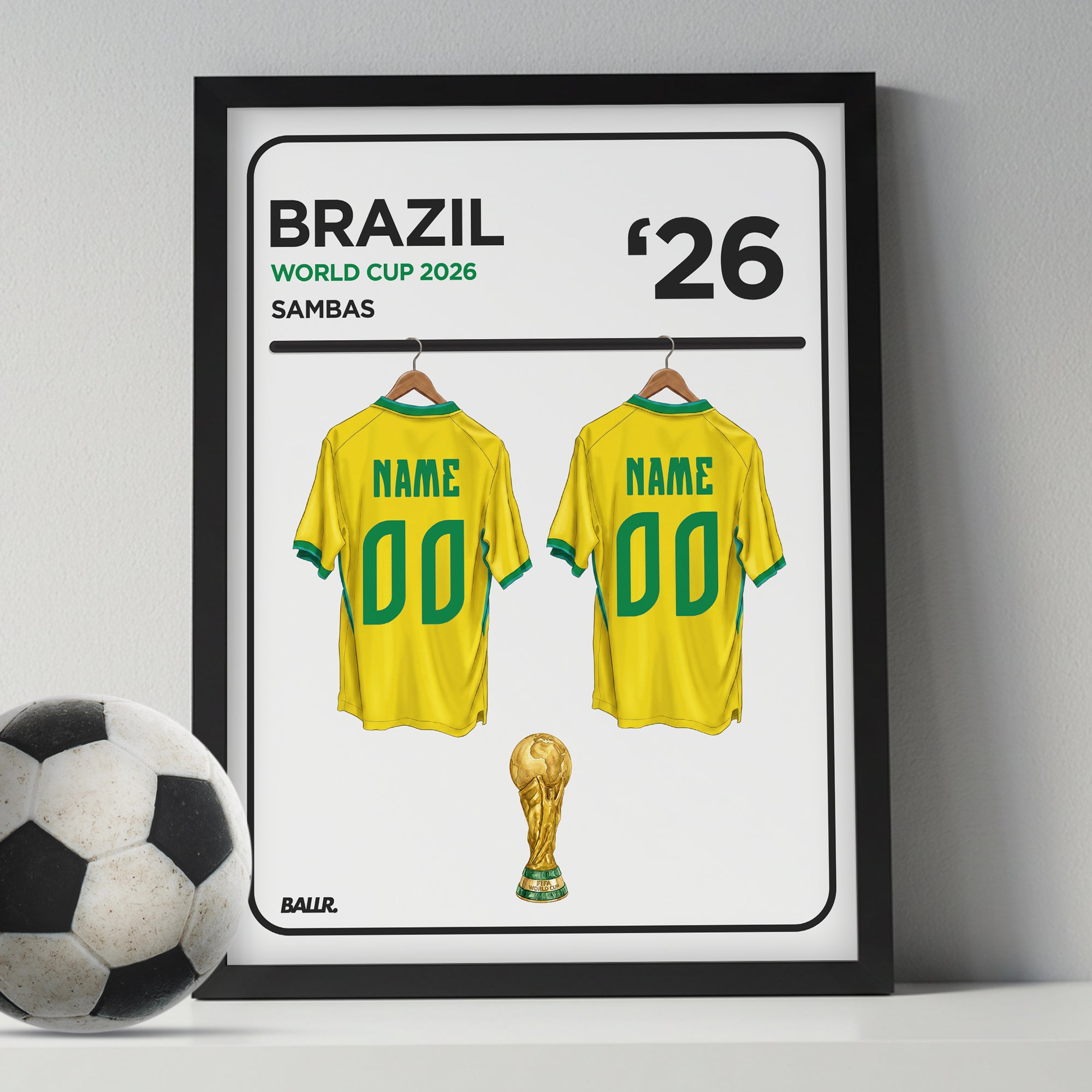Brazil Personalised Locker Room World Cup Kit 2026
