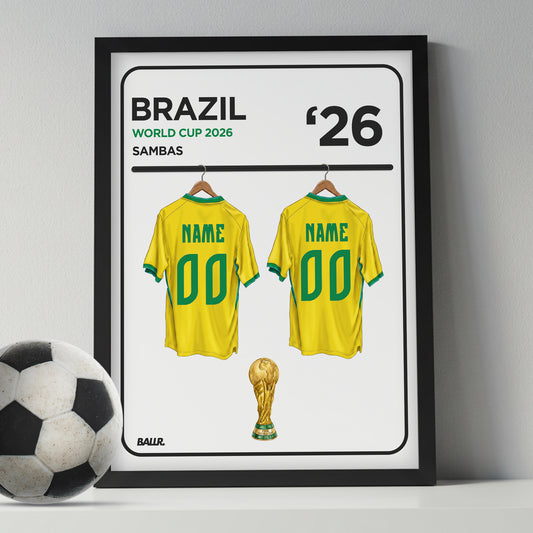 Brazil Personalised Locker Room World Cup Kit 2026