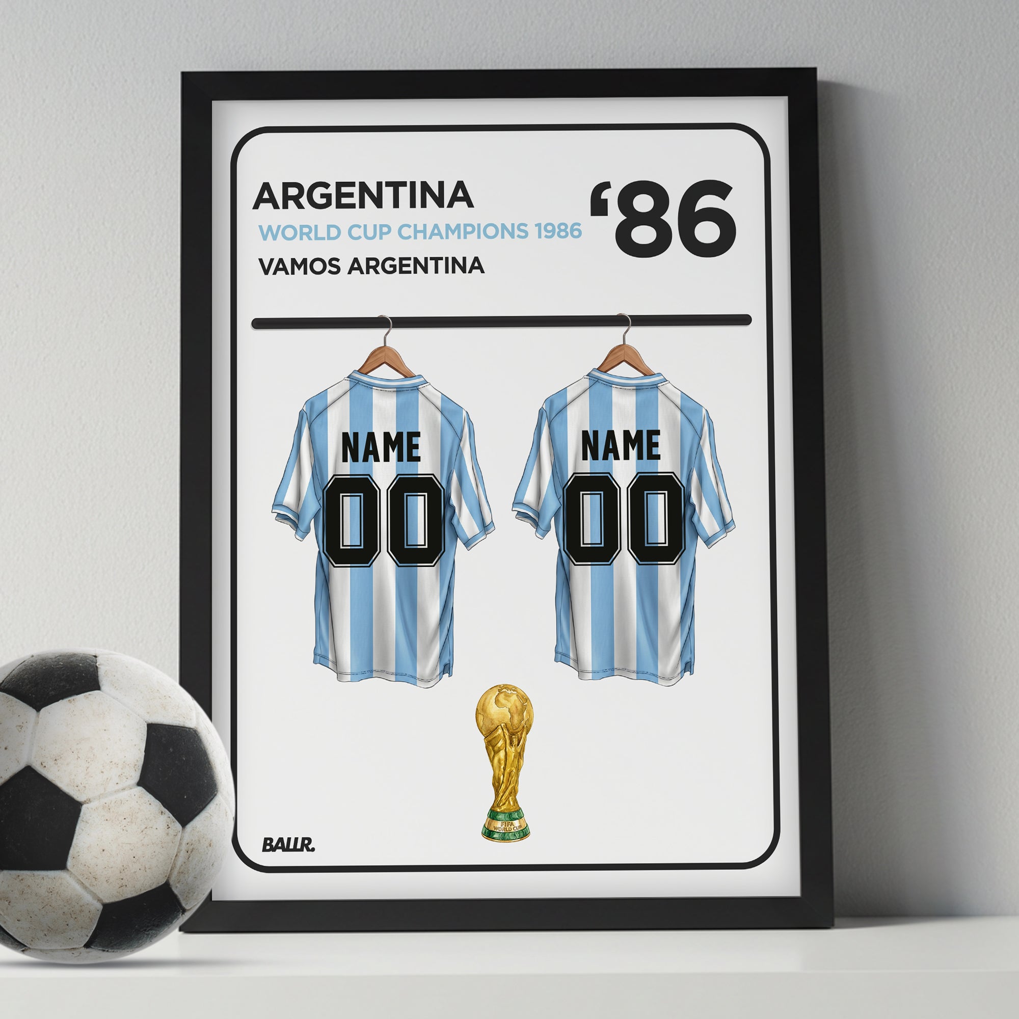 Argentina 1986 Personalised Locker Room World Cup Kit