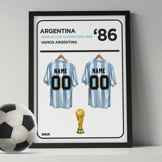 Argentina 1986 Personalised Locker Room World Cup Kit