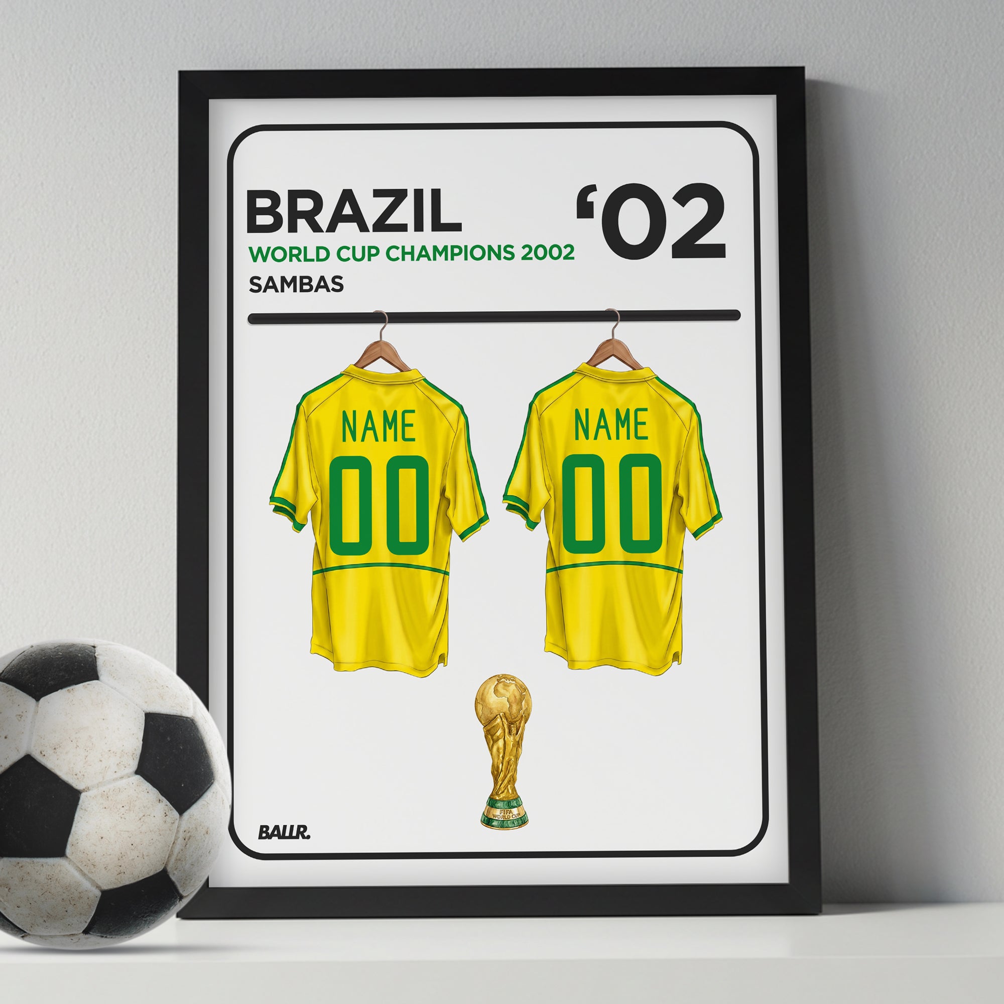 Brazil 2002 Personalised Locker Room World Cup Kit