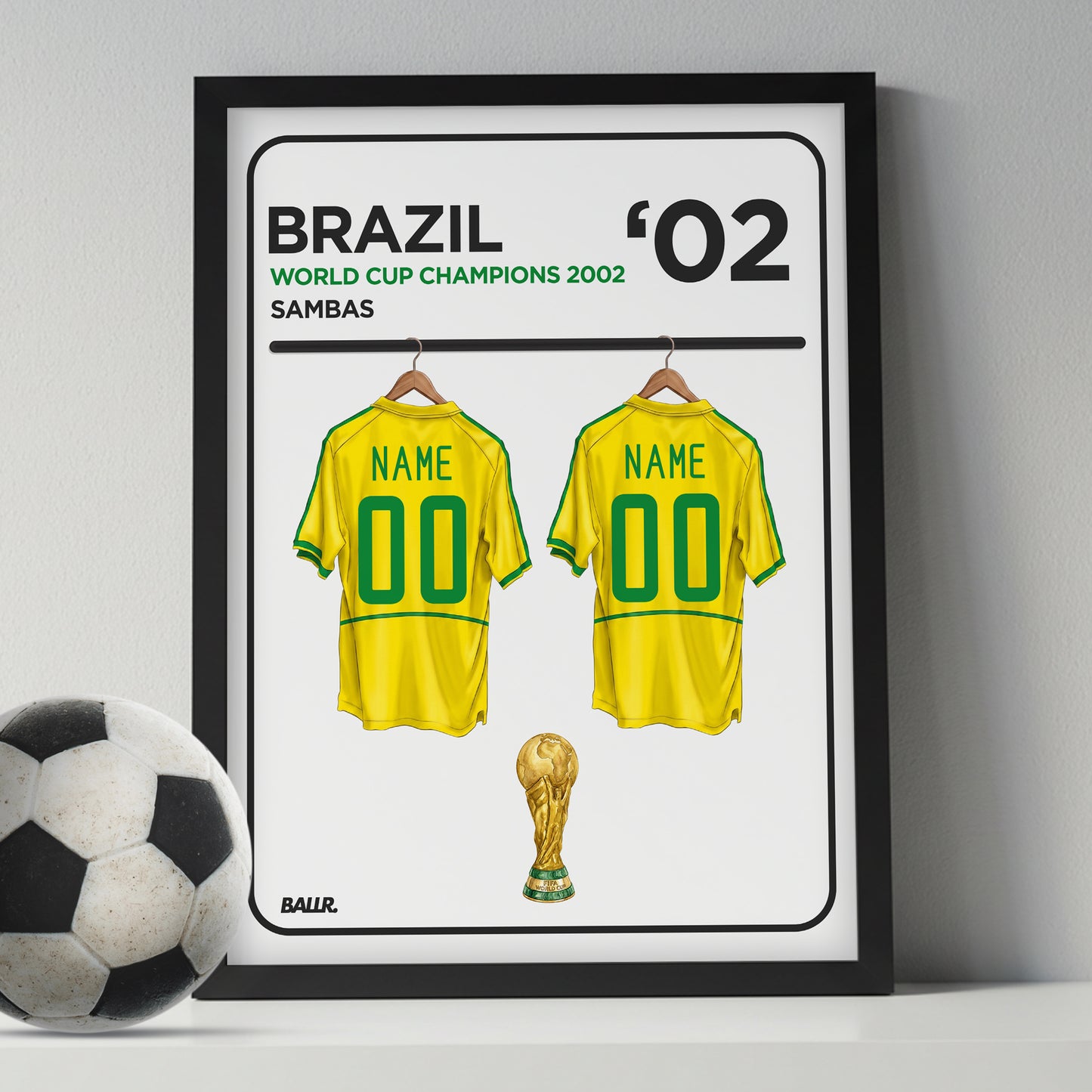 Brazil 2002 Personalised Locker Room World Cup Kit