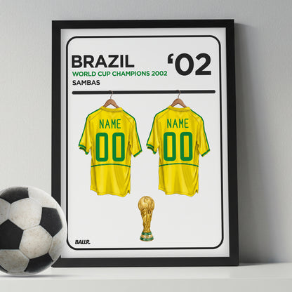 Brazil 2002 Personalised Locker Room World Cup Kit