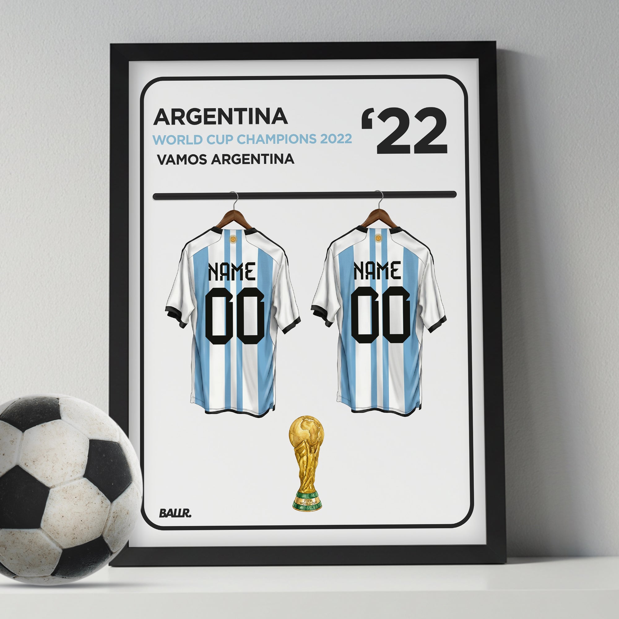 Argentina 2022 Personalised Locker Room World Cup Kit