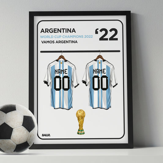 Argentina 2022 Personalised Locker Room World Cup Kit